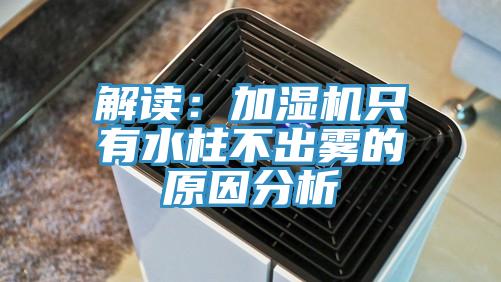 解讀：加濕機隻有水柱不出霧的原因分析
