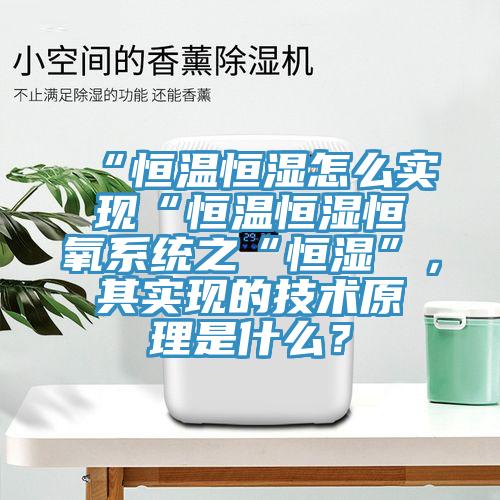 “恒溫恒濕怎麽實現“恒溫恒濕恒氧係統之“恒濕”，其實現的技術原理是什麽？